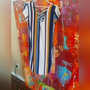 No Boundaries Colorful Striped Mini Dress